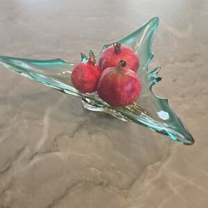 Glass Bowl, Vintage, 3-Point Italian Murano Dish/Decor, 16"